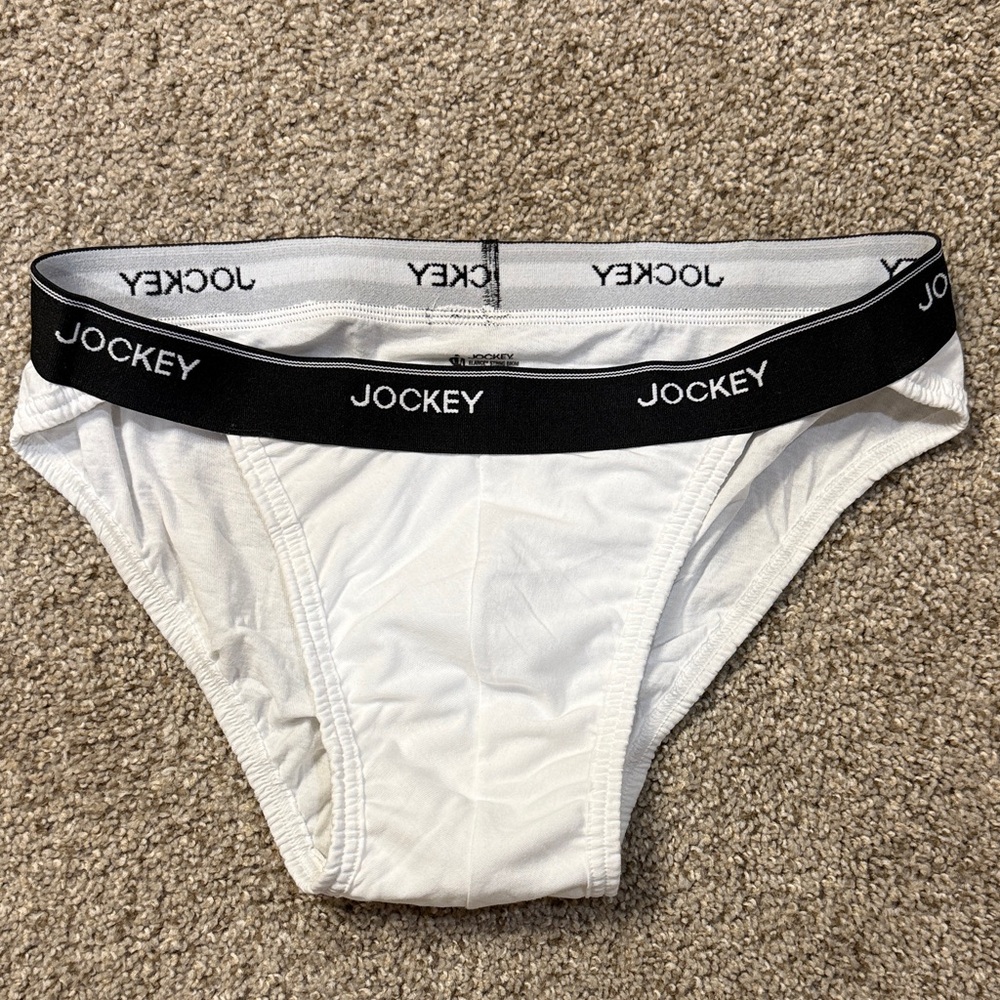 Jockey Men's Black and White Bikini Briefs NWT - Picture 2 of 3